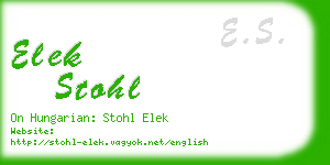 elek stohl business card